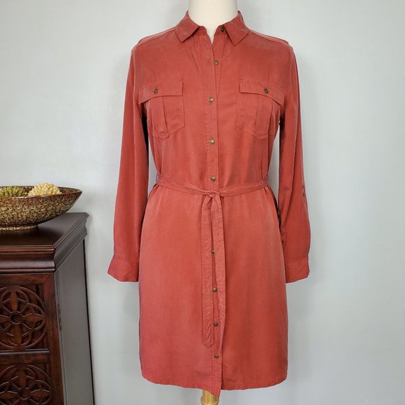 Banana Republic Factory Dresses & Skirts - Banana Republic Terracotta Belted Shirt Dress, 14